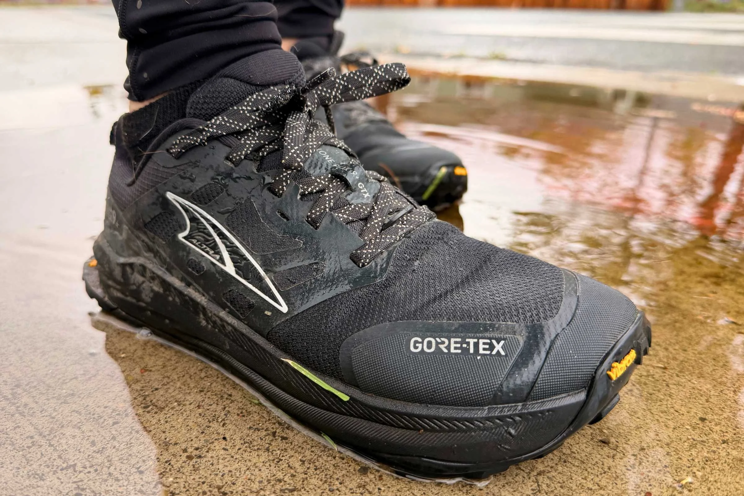 Side profile of the Altra Lone Peak 9+ GTX waterproof trail running shoe.