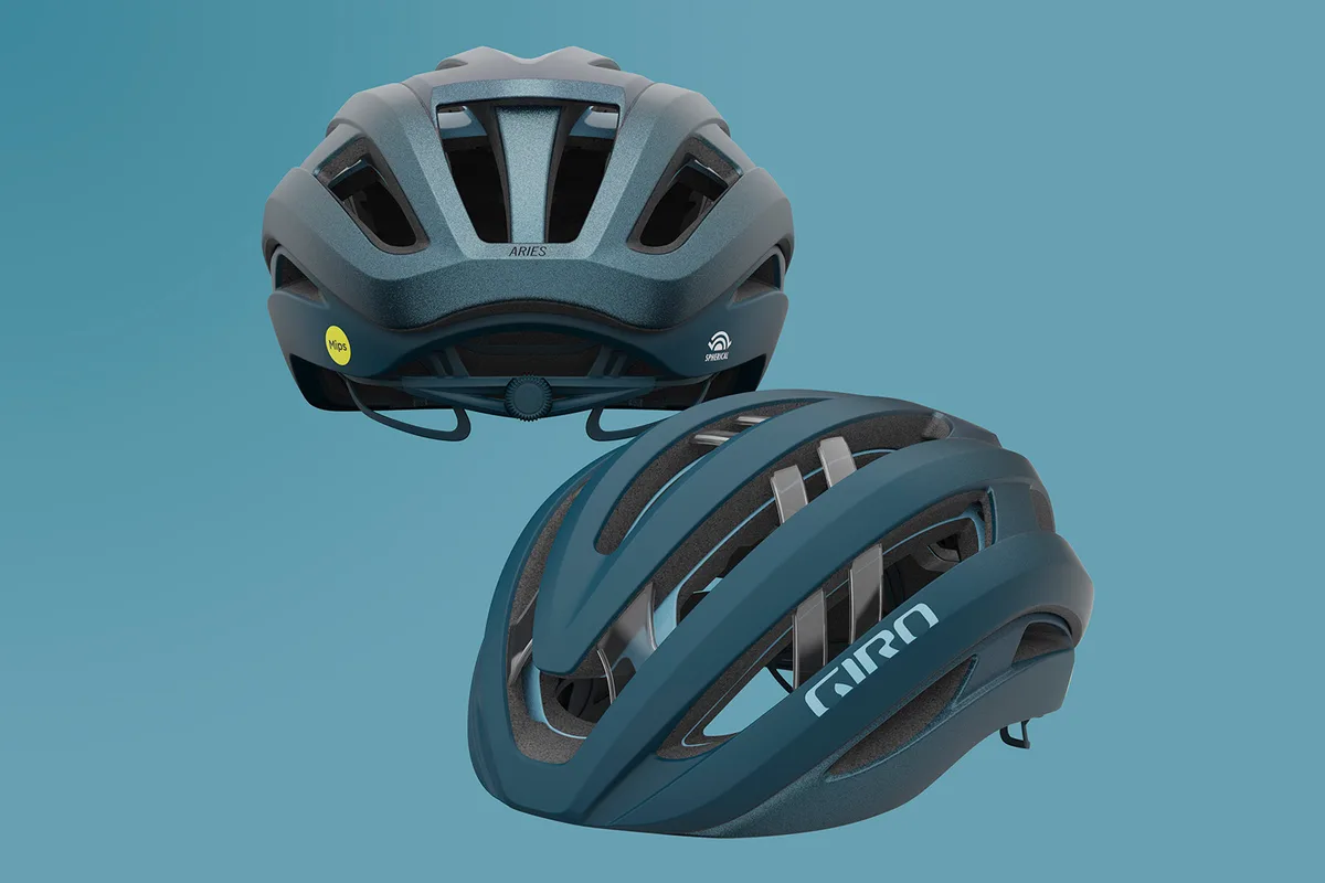 Side view of the Giro Aries Spherical Helmet showing the complex layered safety design