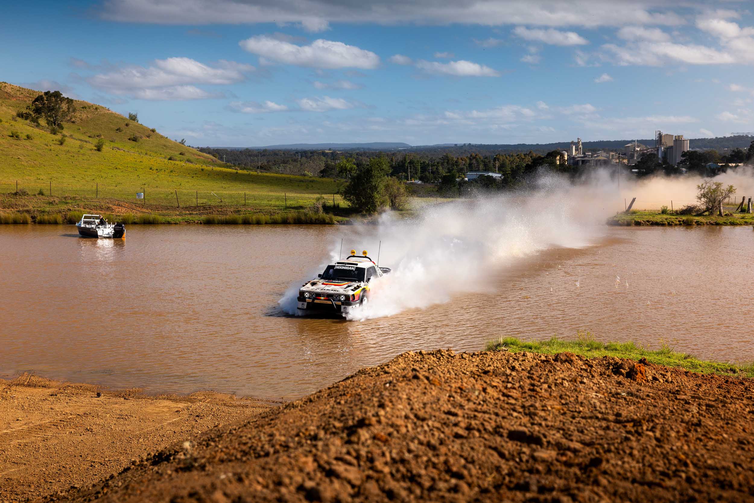 Travis Pastrana performing a high-rev maneuver in the custom 670HP Subaru Brataroo.