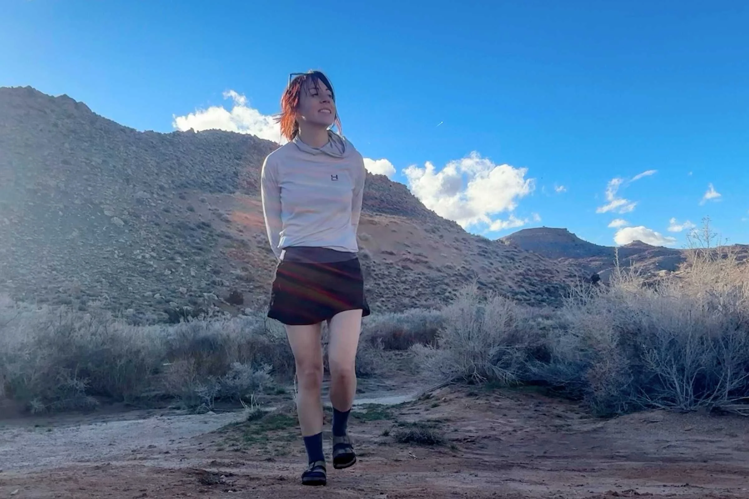 Birkenstock Arizona Soft Footbed sandals being worn on an outdoor walking trail.